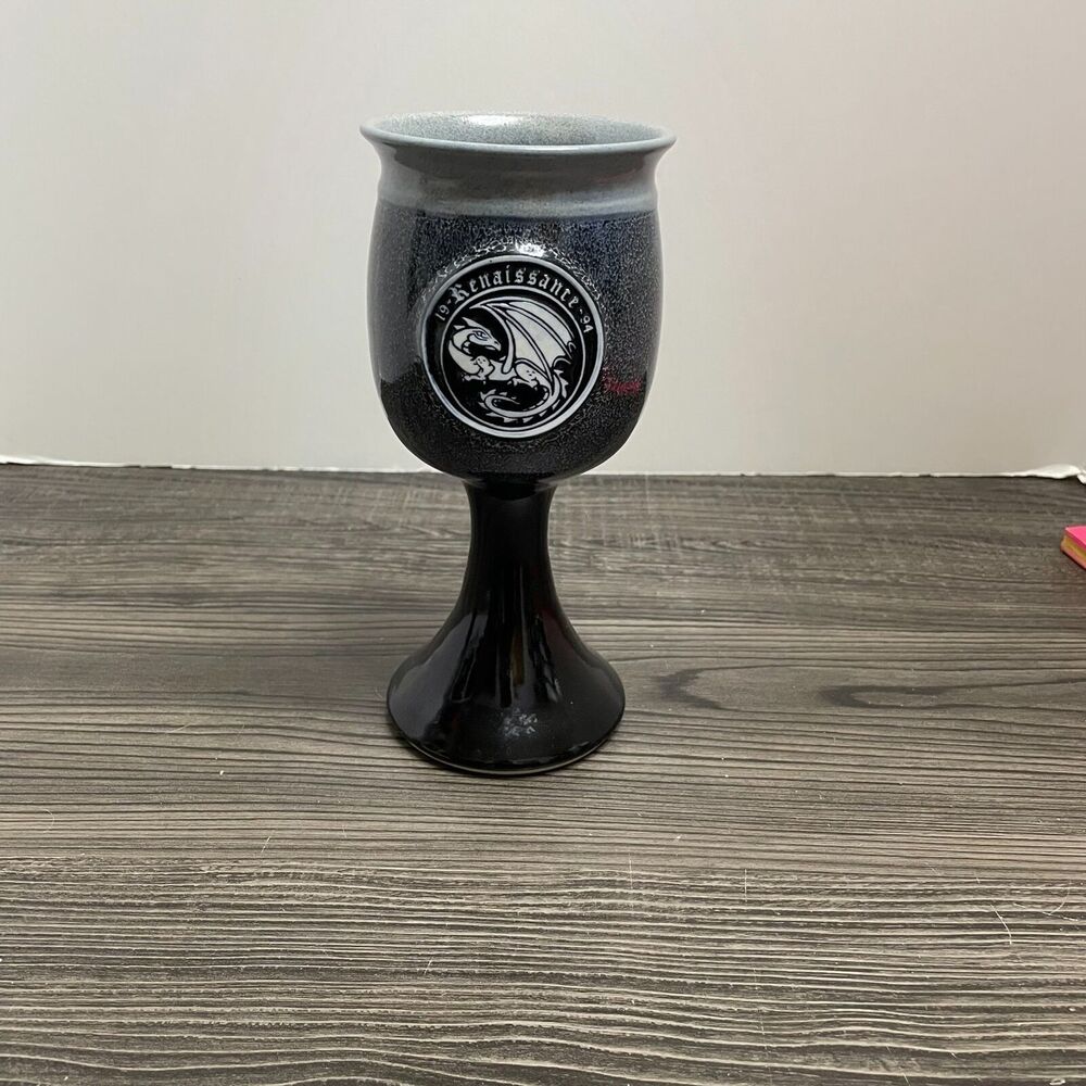 Vintage Renaissance Festival Goblet Mug Dragon Emblem 1994